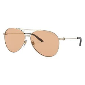 A0967Z New RALPH LAUREN Gold Aviator RL7077 9316/3 Sunglasses Women